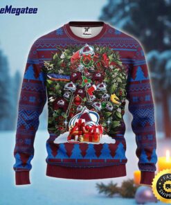 NHL Colorado Avalanche Ugly Sweater Tree Ugly Christmas Fleece Sweater For Fans