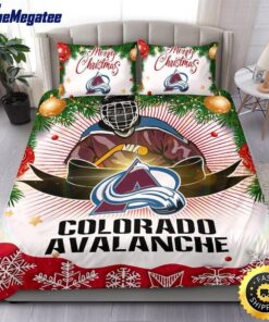 NHL Colorado Avalanche Bedding Sets Merry Christmas Quilt Bedding Sets 2025