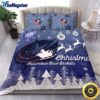 NHL Columbus Blue Jackets Bedding Sets Santa Claus Sleigh And Reindeer Christmas Quilt Bedding Sets 2025