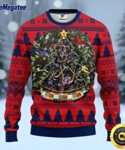 NHL Columbus Blue Jackets Ugly Christmas Sweater Ball Pine Tree, NFL Christmas Sweater