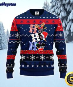 NHL Columbus Blue Jackets Ugly Sweater Hohoho Mickey Ugly Christmas Sweater For Fans