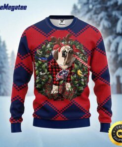 NHL Columbus Blue Jackets Ugly Sweater Pub Dog Ugly Christmas Sweater For Fans