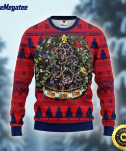 NHL Columbus Blue Jackets Ugly Sweater Tree Ball Ugly Christmas Sweater For Fans