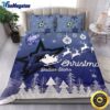 NHL Dallas Stars Bedding Sets Santa Claus Sleigh And Reindeer Christmas Quilt Bedding Sets 2025