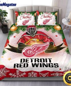 NHL Detroit Red Wings Bedding Sets Merry Christmas Quilt Bedding Sets 2025