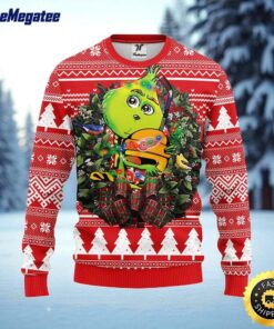 NHL Detroit Red Wings Ugly Sweater Grinch Hug Ugly Christmas Sweater For Fans