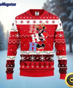 NHL Detroit Red Wings Ugly Sweater Hohoho Mickey Ugly Christmas Sweater For Fans