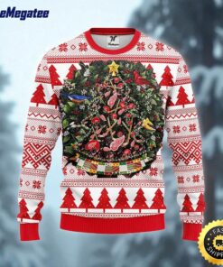NHL Detroit Red Wings Ugly Sweater Tree Ball Ugly Christmas Sweater For Fans