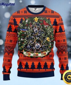 NHL Edmonton Oilers Ugly Christmas Sweater Ball Pine Tree, NFL Christmas Sweater