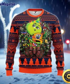 NHL Edmonton Oilers Ugly Sweater Grinch Hug Ugly Christmas Sweater For Fans