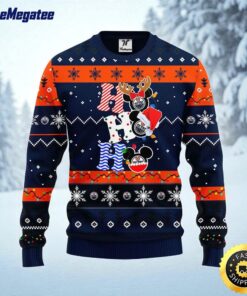 NHL Edmonton Oilers Ugly Sweater Hohoho Mickey Ugly Christmas Sweater For Fans