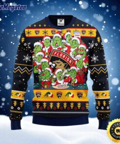 NHL Florida Panthers Ugly Sweater 12 Expressions Of Grinch During The Christmas Season Sweater For Fans