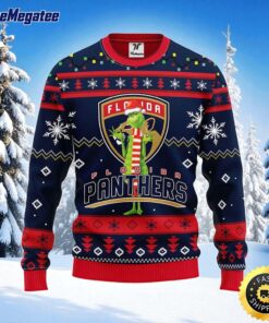NHL Florida Panthers Ugly Sweater Funny Grinch Ugly Christmas Sweater For Fans