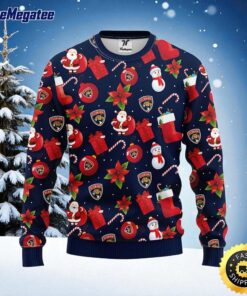 NHL Florida Panthers Ugly Sweater Santa Claus Snowman Ugly Christmas Sweater For Fans