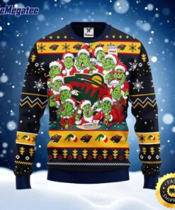 NHL Minnesota Wild Ugly Sweater 12 Expressions Of Grinch During The Christmas Season Sweater For Fans