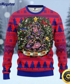 NHL Montreal Canadians Ugly Christmas Sweater Ball Pine Tree, NFL Christmas Sweater