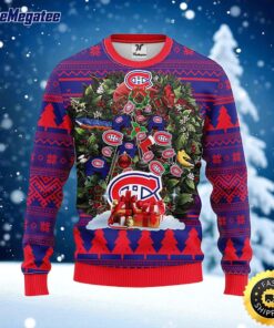 NHL Montreal Canadians Ugly Sweater Tree Ugly Christmas Fleece Sweater For Fans