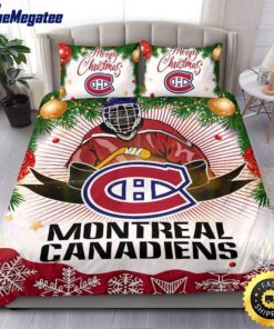 NHL Montreal Canadiens Bedding Sets Merry Christmas Quilt Bedding Sets 2025