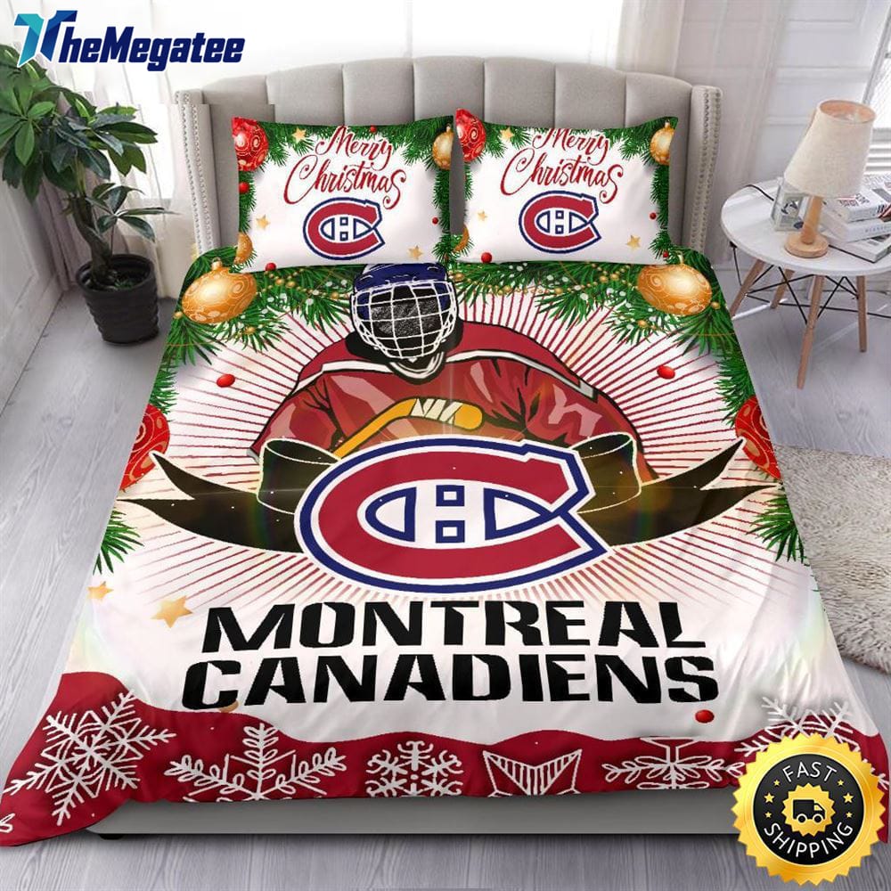 NHL Montreal Canadiens Bedding Sets Merry Christmas Quilt Bedding Sets 2025 NHL Montreal Canadiens Bedding Sets Merry Christmas Quilt Bedding Sets 2025