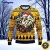 NHL Nashville Predators Ugly Sweater Christmas Wreath Ugly Sweater For Fans