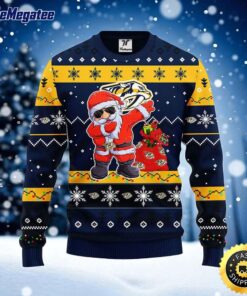 NHL Nashville Predators Ugly Sweater Santa Claus Ugly Christmas Sweater For Fans
