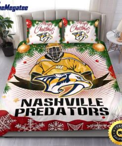 NHL Nashville Predators Bedding Sets Merry Christmas Quilt Bedding Sets 2025