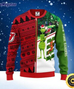 NHL New Jersey Devils Ugly Sweater Grinch And Scooby doo Ugly Christmas Sweater For Fans
