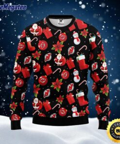 NHL New Jersey Devils Ugly Sweater Santa Claus Snowman Ugly Christmas Sweater For Fans