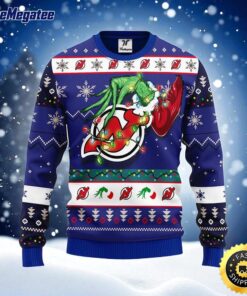 NHL New Jersey Devils Ugly Sweater The Hand Of Grinch Ugly Christmas Sweater For Fans