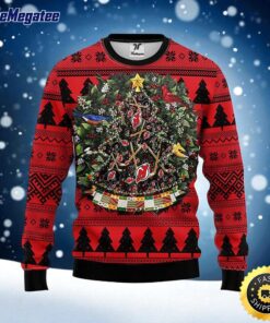 NHL New Jersey Devils Ugly Sweater Tree Ball Ugly Christmas Sweater For Fans