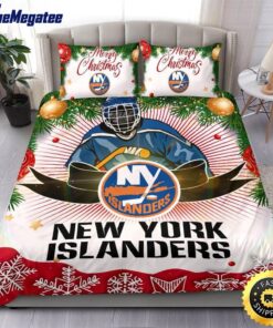 NHL New York Islanders Bedding Sets Merry Christmas Quilt Bedding Sets 2025