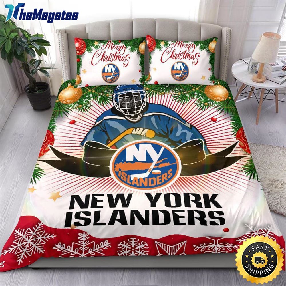 NHL New York Islanders Bedding Sets Merry Christmas Quilt Bedding Sets 2025 NHL New York Islanders Bedding Sets Merry Christmas Quilt Bedding Sets 2025