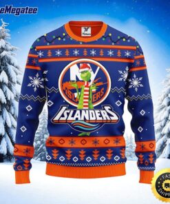 NHL New York Islanders Ugly Sweater Funny Grinch Ugly Christmas Sweater For Fans