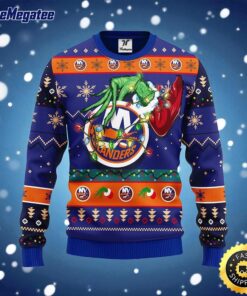 NHL New York Islanders Ugly Sweater The Hand Of Grinch Ugly Christmas Sweater For Fans