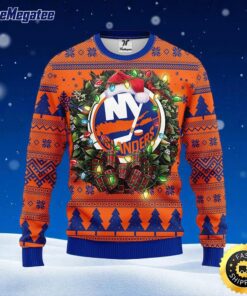 NHL New York Islanders Ugly Sweater Tree Ugly Christmas Fleece Sweater For Fans