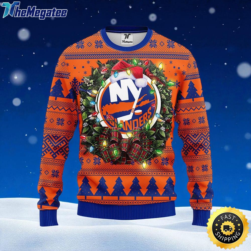 NHL New York Islanders Ugly Sweater Tree Ugly Christmas Fleece Sweater For Fans NHL New York Islanders Ugly Sweater Tree Ugly Christmas Fleece Sweater For Fans