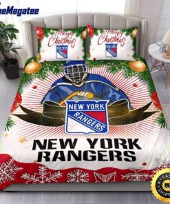 NHL New York Rangers Bedding Sets Merry Christmas Quilt Bedding Sets 2025