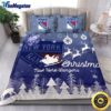 NHL New York Rangers Bedding Sets Santa Claus Sleigh And Reindeer Christmas Quilt Bedding Sets 2025