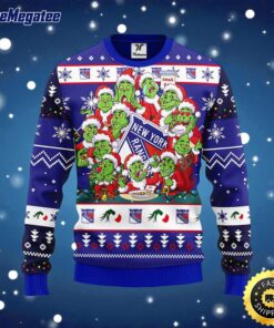 NHL New York Rangers Ugly Sweater 12 Expressions Of Grinch During The Christmas Season Sweater For Fans