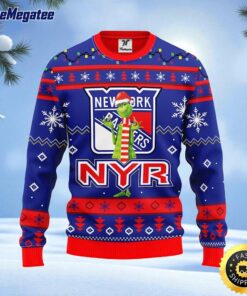 NHL New York Rangers Ugly Sweater Funny Grinch Ugly Christmas Sweater For Fans