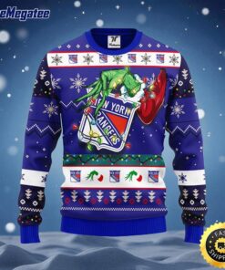 NHL New York Rangers Ugly Sweater The Hand Of Grinch Ugly Christmas Sweater For Fans