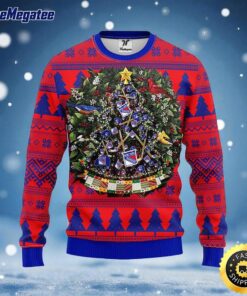 NHL New York Rangers Ugly Sweater Tree Ball Ugly Christmas Sweater For Fans