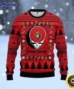 NHL Ottawa Senators Ugly Sweater Grateful Dead Ugly Christmas Fleece Sweater For Fans