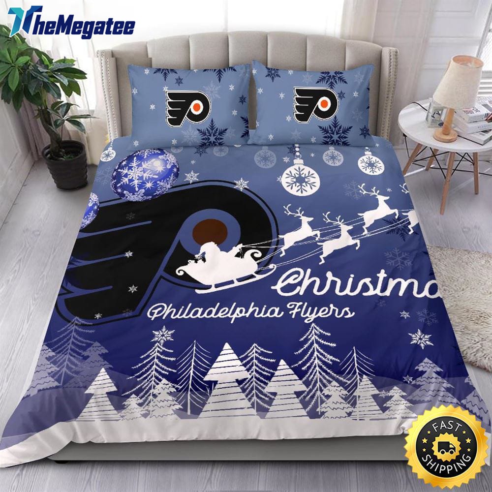 NHL Philadelphia Flyers Bedding Sets Santa Claus Sleigh And Reindeer Christmas Quilt Bedding Sets 2025 NHL Philadelphia Flyers Bedding Sets Santa Claus Sleigh And Reindeer Christmas Quilt Bedding Sets 2025