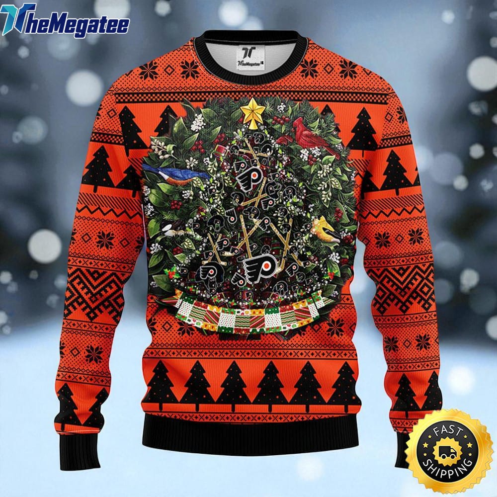 NHL Philadelphia Flyers Ugly Christmas Sweater Ball Pine Tree, NFL Christmas Sweater NHL Philadelphia Flyers Ugly Christmas Sweater Ball Pine Tree, NFL Christmas Sweater