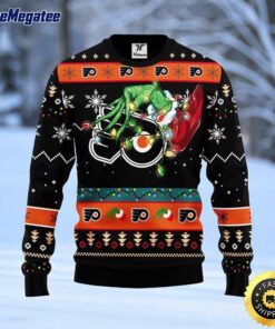 NHL Philadelphia Flyers Ugly Sweater The Hand Of Grinch Ugly Christmas Sweater For Fans