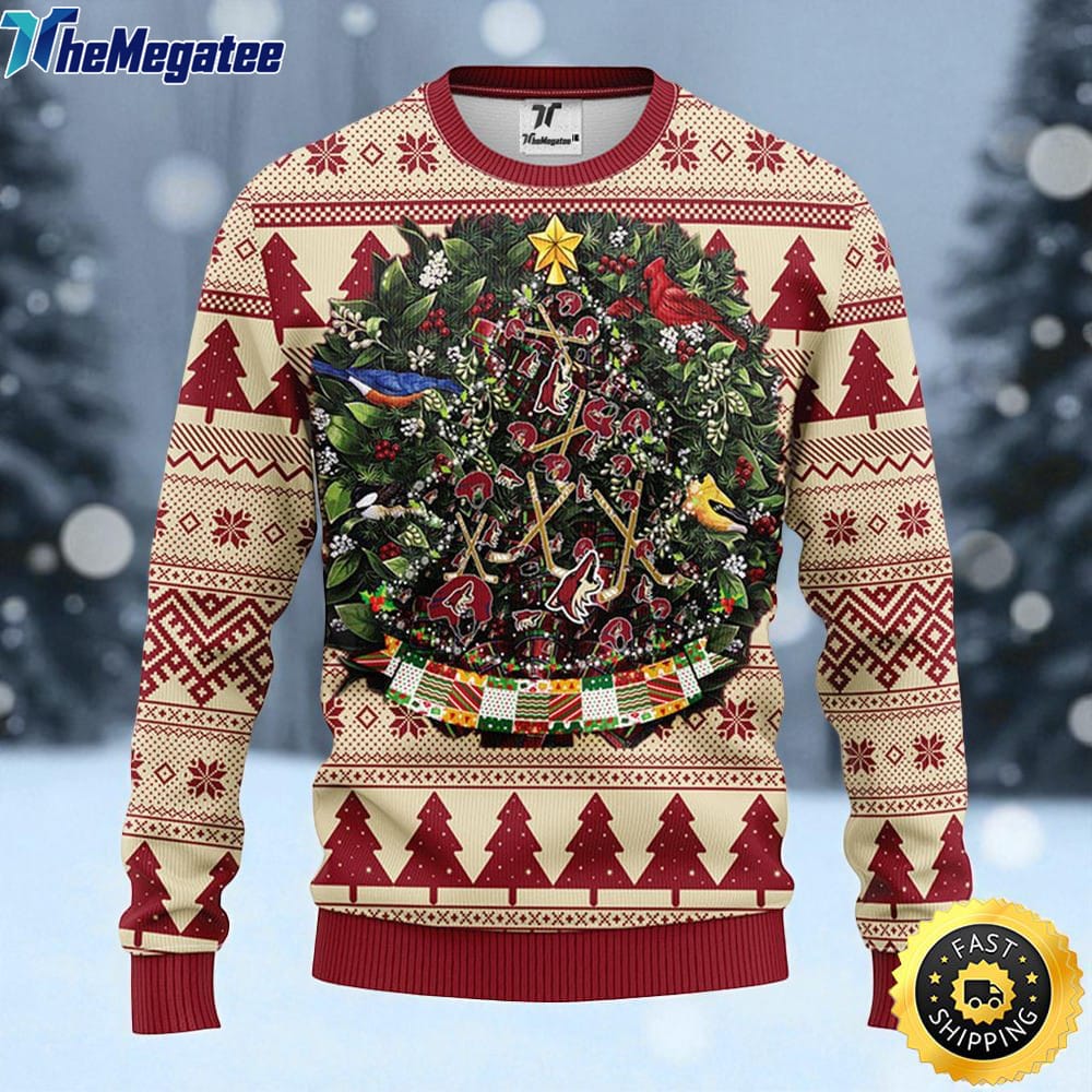 NHL Phoenix Coyotes Ugly Christmas Sweater Ball Pine Tree, NFL Christmas Sweater NHL Phoenix Coyotes Ugly Christmas Sweater Ball Pine Tree, NFL Christmas Sweater