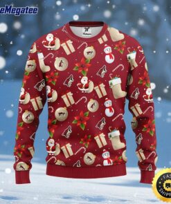 NHL Phoenix Coyotes Ugly Sweater Santa Claus Snowman Ugly Christmas Sweater For Fans