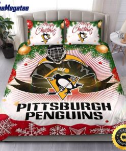 NHL Pittsburgh Penguins Bedding Sets Merry Christmas Quilt Bedding Sets 2025