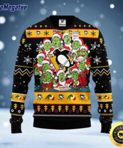 NHL Pittsburgh Penguins Ugly Sweater 12 Expressions Of Grinch During The Christmas Season Sweater For Fans